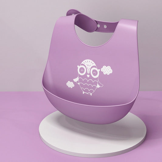 Bavoir en Silicone Imperméable avec Poche Récupératrice